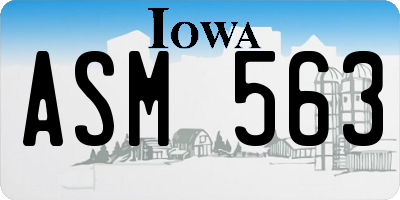 IA license plate ASM563