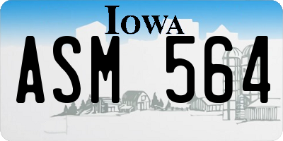 IA license plate ASM564