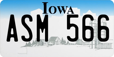 IA license plate ASM566