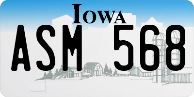 IA license plate ASM568