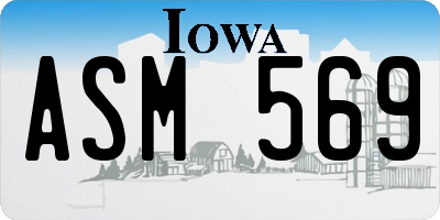 IA license plate ASM569
