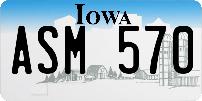 IA license plate ASM570