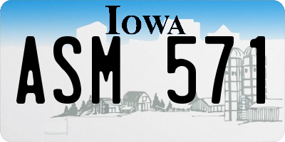 IA license plate ASM571