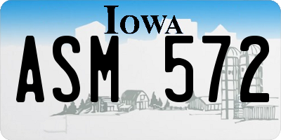 IA license plate ASM572