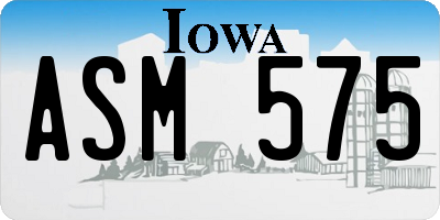 IA license plate ASM575