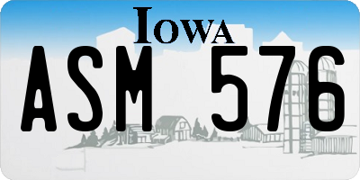 IA license plate ASM576