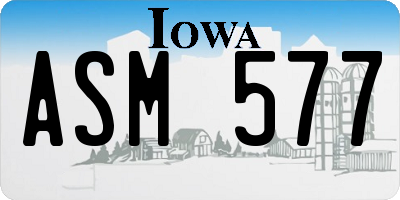 IA license plate ASM577