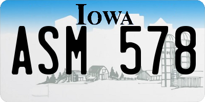 IA license plate ASM578