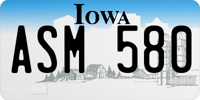 IA license plate ASM580