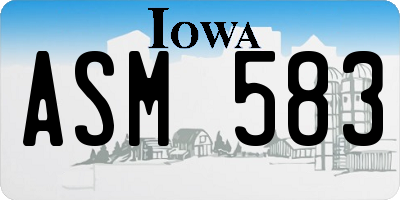 IA license plate ASM583