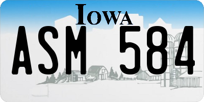 IA license plate ASM584
