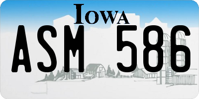 IA license plate ASM586