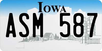 IA license plate ASM587