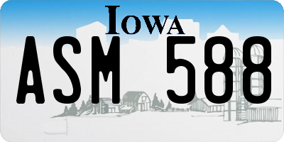 IA license plate ASM588