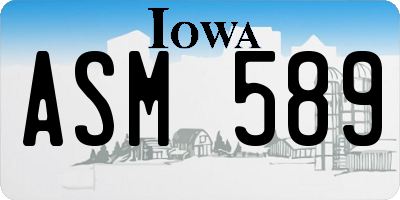 IA license plate ASM589