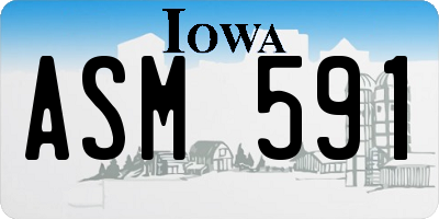 IA license plate ASM591