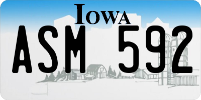 IA license plate ASM592