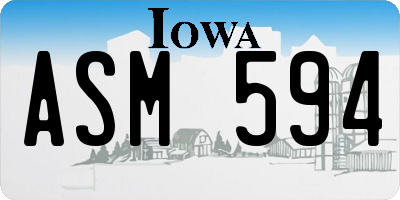 IA license plate ASM594