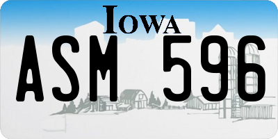 IA license plate ASM596