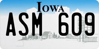 IA license plate ASM609