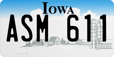 IA license plate ASM611
