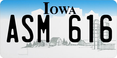 IA license plate ASM616