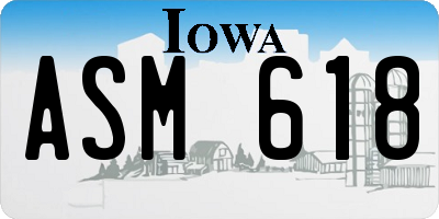 IA license plate ASM618
