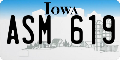 IA license plate ASM619