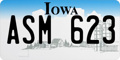 IA license plate ASM623
