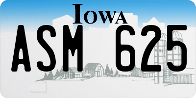 IA license plate ASM625