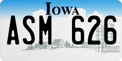 IA license plate ASM626