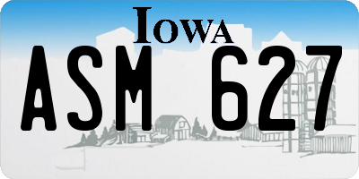 IA license plate ASM627