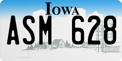 IA license plate ASM628