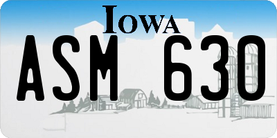 IA license plate ASM630