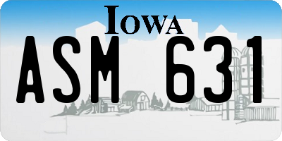 IA license plate ASM631