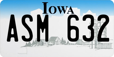 IA license plate ASM632