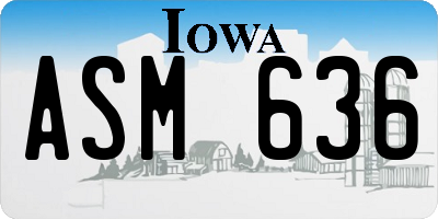 IA license plate ASM636