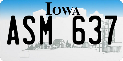 IA license plate ASM637