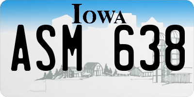 IA license plate ASM638