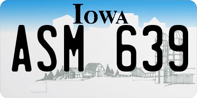 IA license plate ASM639