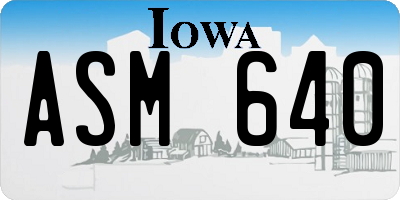 IA license plate ASM640