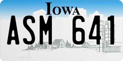 IA license plate ASM641