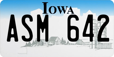 IA license plate ASM642