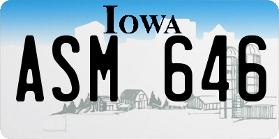 IA license plate ASM646