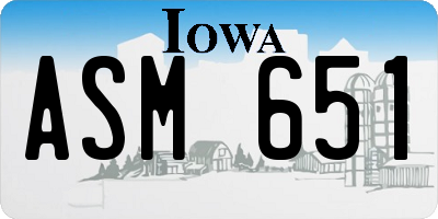 IA license plate ASM651