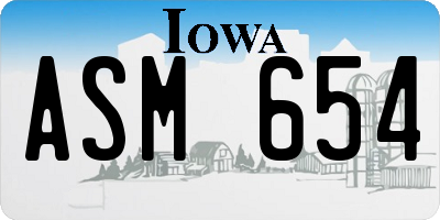 IA license plate ASM654