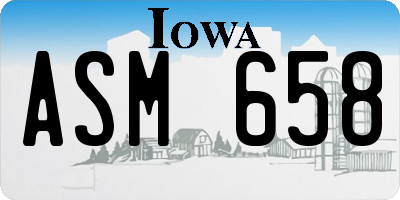 IA license plate ASM658