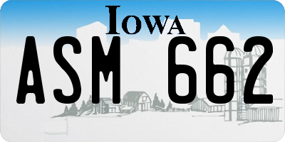 IA license plate ASM662