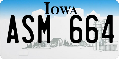 IA license plate ASM664