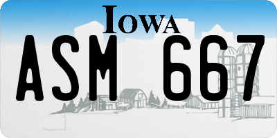 IA license plate ASM667